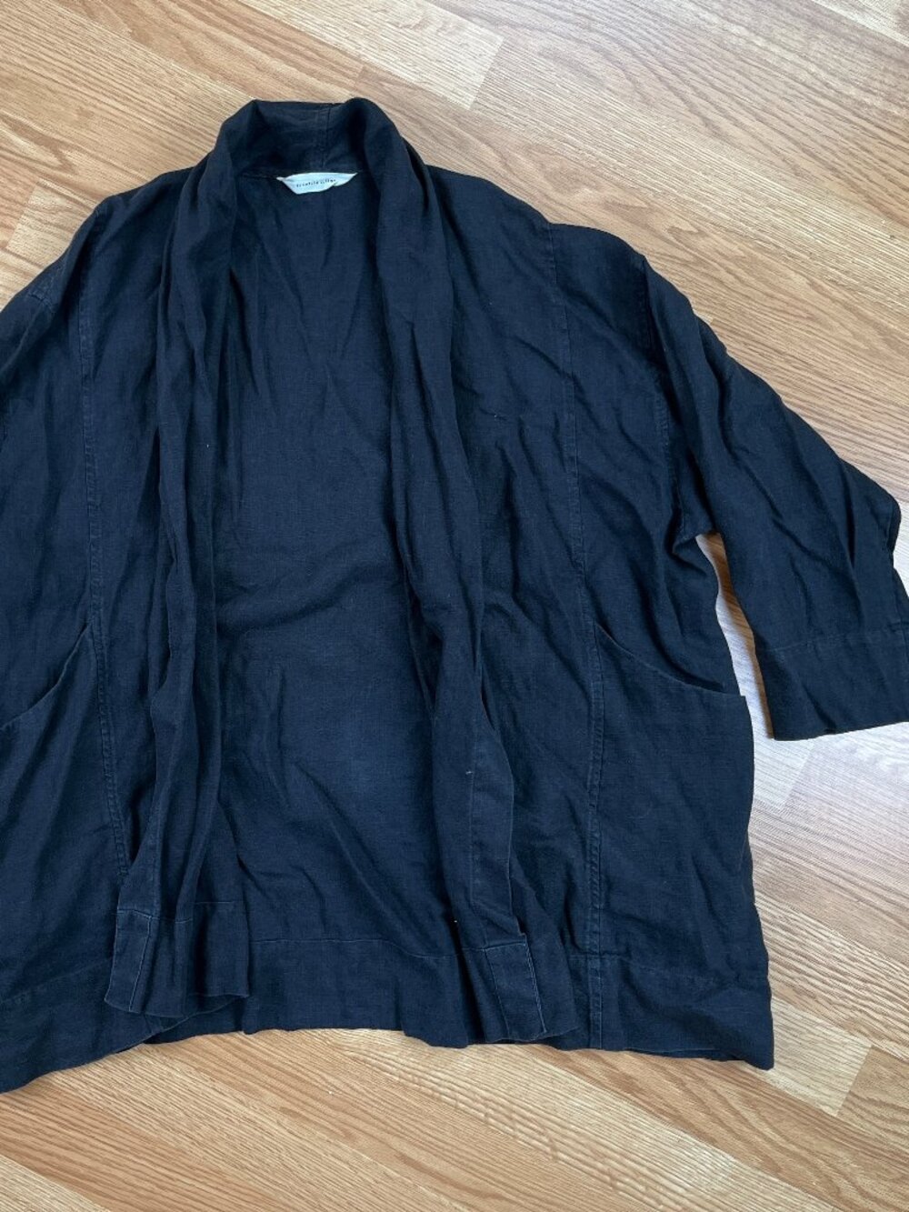 Elizabeth Suzann Clyde Shawl Jacket Black Linen size M